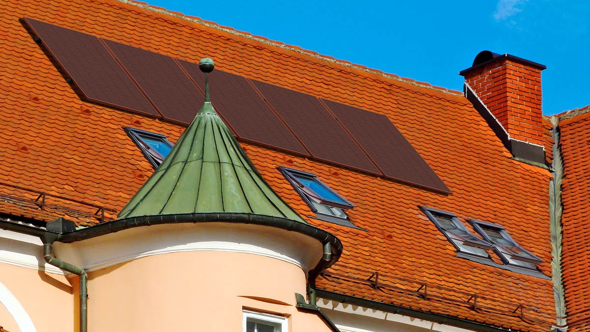 red solar panel