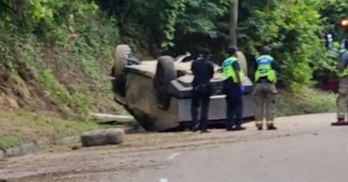 Tesla Cybertruck flipped upside down in one of the first wrecks