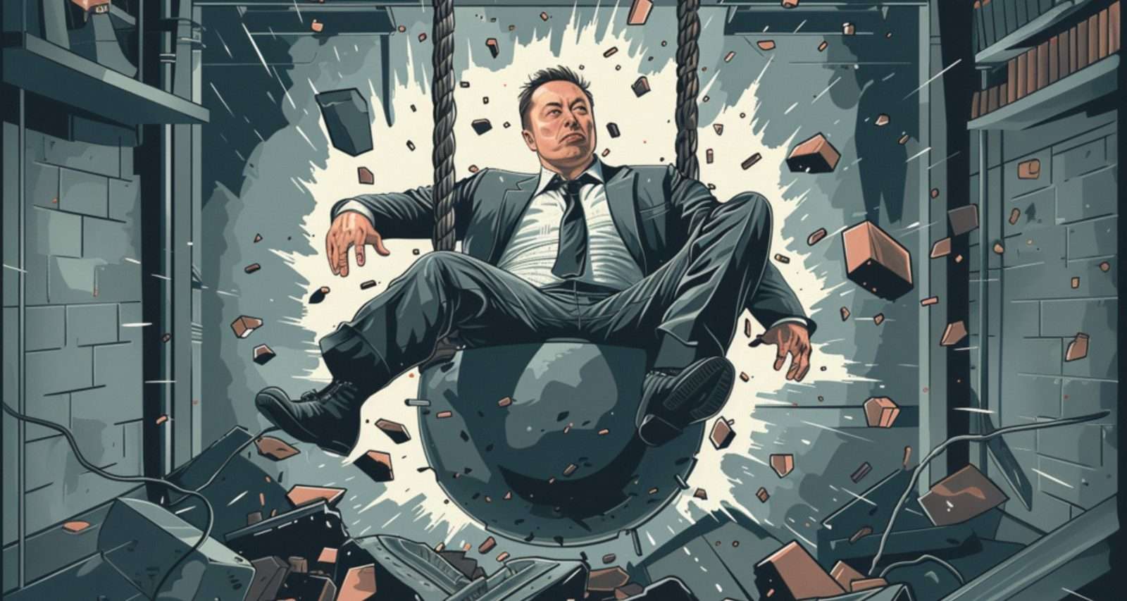 Elon Musk wrecking ball