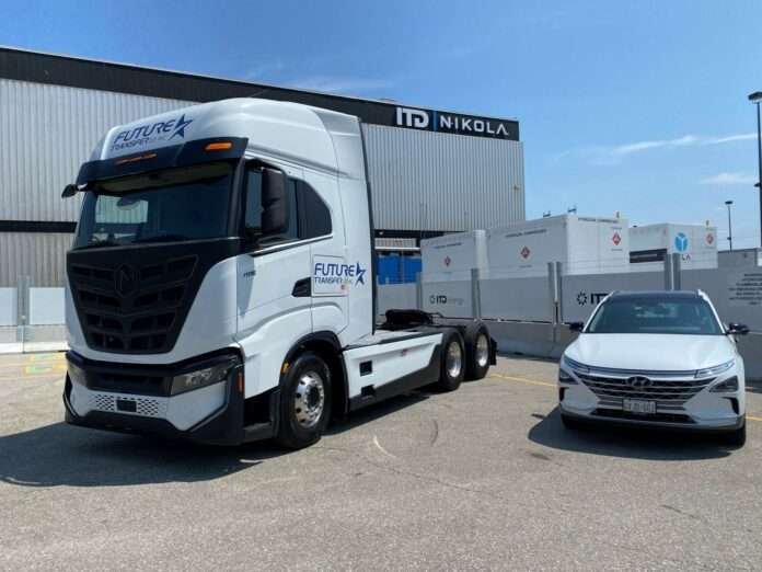 ITD facility with hydrogen vehicles in front