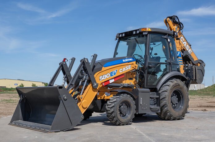 CASE’s new 580EV electric backhoe loader delivers instant torque and silent, emission-free operation