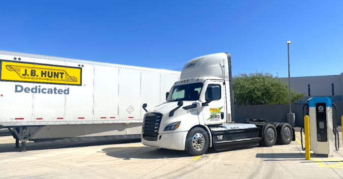 JB Hunt launches first electric aftermarket semi truck route in Arizona