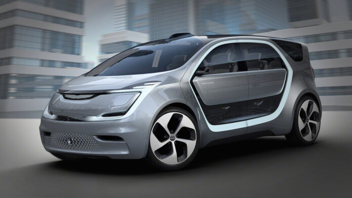 Electric Chrysler Pacifica minivan plays with flexible interior