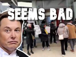 Protests erupt at Tesla dealers as China holds FSD hostage in tariff war