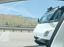 Tesla Semi spotted using a sensor array